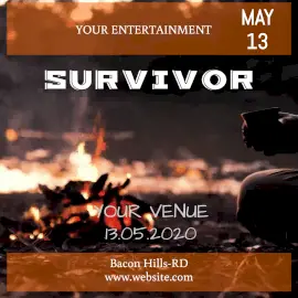 Online Editable Campfire by Survivor Animated Design