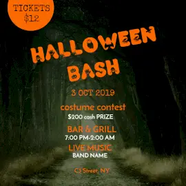 Online Editable Forest Background Halloween Bash Animated Design