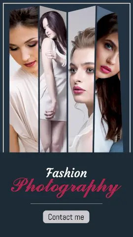 Online Editable Four-Panel Fashion Photographer Collage Story Design