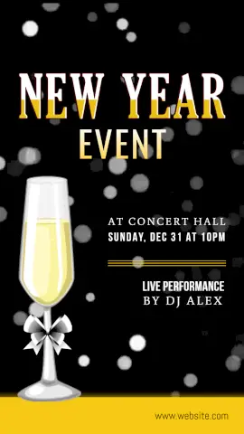 Online Editable New Year DJ Event Animated Design