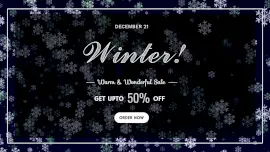 Online Editable Snowflakes Pattern Background Winter Sale Offer Animated Design