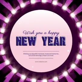 Online Editable Happy New Year Lovely Wishes Animated Design