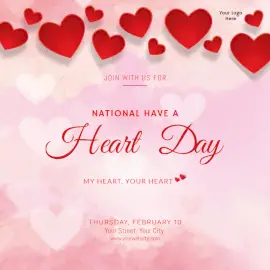 Online Editable National Have a Heart Day February 10 -  Social Media Post