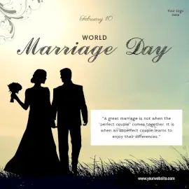 Online Editable World Marriage Day February 10 Social Media Post