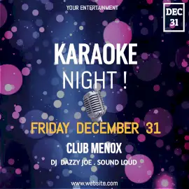 Online Editable Purple Karaoke Night Animated Design