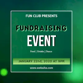 Online Editable Green Fundraising Event Animated Design