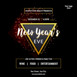 Online Editable Classy New Year Eve Fun Event Animated Design