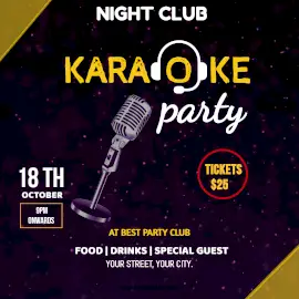Online Editable Yellow and Purple Karaoke Animated Design