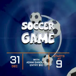 Online Editable Blue Soccer Game Animated Design