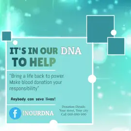 Online Editable Cyan Blood Donation Animated Design