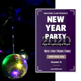 Online Editable Fun New Year Party Square Animated Design