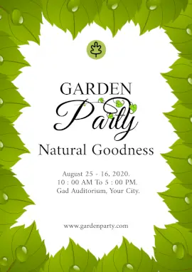 Online Editable Garden Party Flyer Marketing Materials