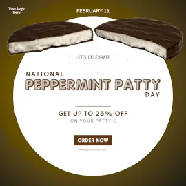 Online Editable National Peppermint Patty Day Sale Social Media Post