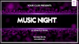 Online Editable Purple Music Night Animated Design