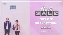 Online Editable Purple Flash Sale Offer Animated Design