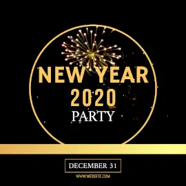 Online Editable Fire Cracker New Year Eve Party Invite Animated Design