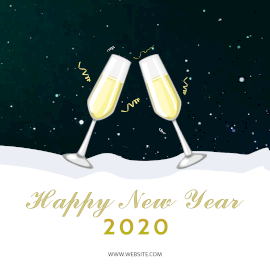 Online Editable New Year 2020 Wishes Square Animated Design