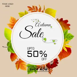 Online Editable Autumn Sale Offer Animated Design