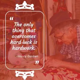 Online Editable Harry Golden Quotes on Luck and Hard Work Instagram Post