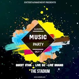Online Editable Black Music Party Animated Design