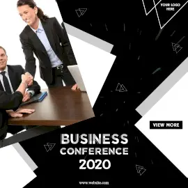 Online Editable Black Business Conference Animated Design