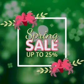 Online Editable Green Spring Sale Offer Animated Design