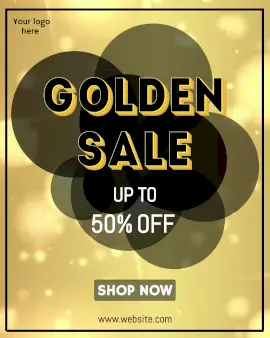 Online Editable Golden Sale Offer Animated Design