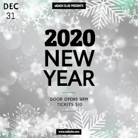 Online Editable Black and White New Year Animated Design