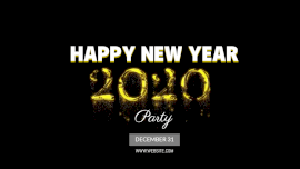 Online Editable white and Golden Happy New Year Animated Design