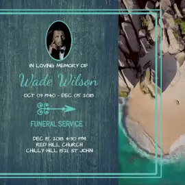 Online Editable Seashore Background for Funeral Service Animated Design