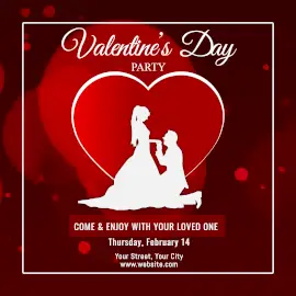 Online Editable Red Valentine's Day Party Animated Design
