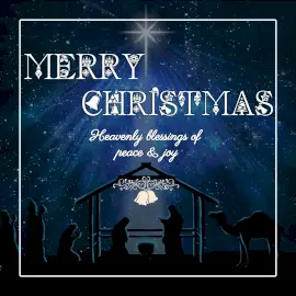 Online Editable Dark Blue Merry Christmas Wishes Animated Design