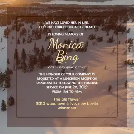 Online Editable White After Death Remembrance Animated Design