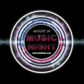 Online Editable Circle Audio Waveform Music Night Animated Design