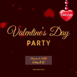 Online Editable Red Valentine's Day Animated Design