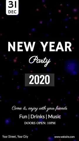 Online Editable Mesmerizing Objects New Year Party Vertical Animated Design