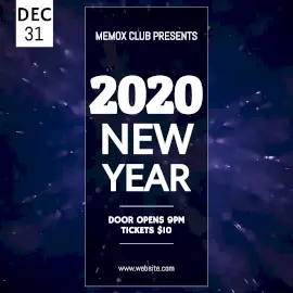 Online Editable Blue Omni-directional Spinning BG New Year Animated Design