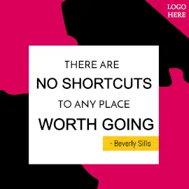Online Editable Pink Motivational Quote by Beverly Sills Instagram Post