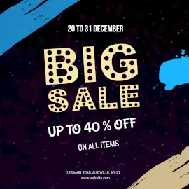 Online Editable Yellow Big Sale Offer Animated Design