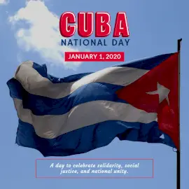 Online Editable Cuba National Day January 1 Social Media Post
