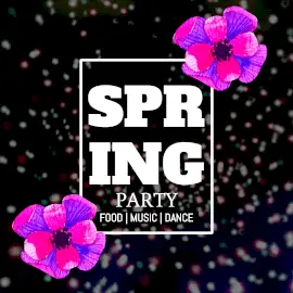 Online Editable Pink Spring Party Animated Design