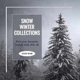 Online Editable Snow Falling Background Offer for Winter Collection Animated Design