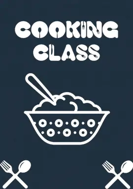 Dark Desaturated Cooking Class Cutlery Font Lesson Plan