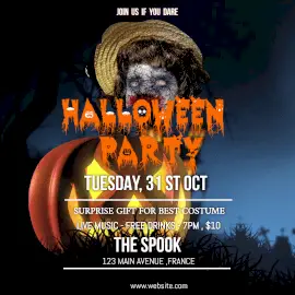 Online Editable Halloween Live Music Party Animated Design