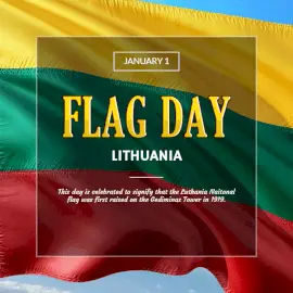 Online Editable Flag Day January 1 Social Media Post