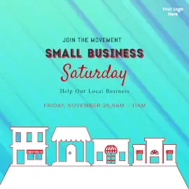Online Editable Blue Small Business Saturday Animated Design