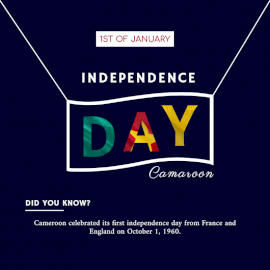 Online Editable Independence Day of Cameroon January 1 Social Media Post