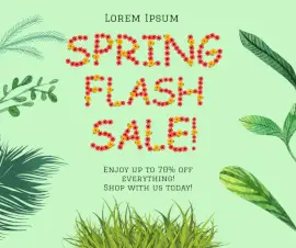 Red and Yellow Floral Text Spring Sale Ad