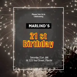 Online Editable Marlind's 21st Birthday Animated Design