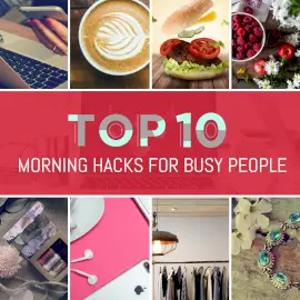 Online Editable Top 10 Morning Routine Hacks 8 Grid Photo Collage